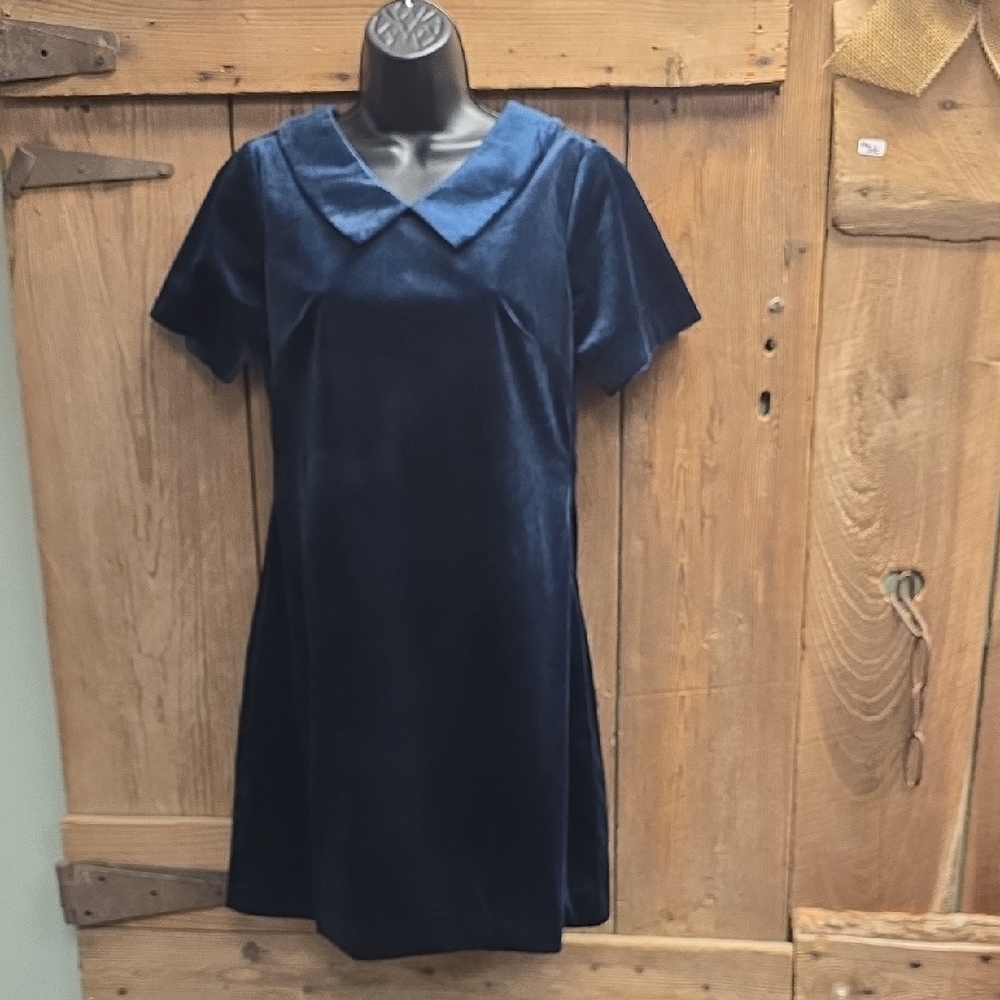 Molly Bracken Deep Blue Velvet Mini Dress